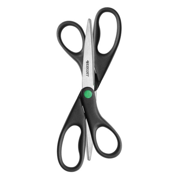 Westcott 15179 8-Inch KleenEarth Recycled Scissors for Office and Home, Black, 2 Pack