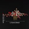JWICOS Crystal Bride Wedding Hair Comb Rhinestone Bridal Hair Clip Glitter Wedding Hair Accessories for Women and Girls (Red)