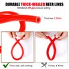 15ft-Hilangsan Beer CO2 Gas Line Tubing for Kegerator Gas Line 5/16 Keg Gas Line Long Red PVC CO2 Tubing Beer Gas Line CO2 Hose Draft Beer Dispenser Brewing Hose Kits with Hose Clamps