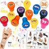 36PCS Horse Party Favors 24 Tattoos Sticker 12 Stamp Set - Ideal Horse Racing Painting Themed Birthday Decor Supplies Goodie Bag, Classroom Gifts, Cute Rewards for Girls, Baby Shower Prizes