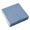 Gatherfun Disposable Paper Napkins Blue and White Gingham for Dinner Picnic and Parties (Pack of 50)