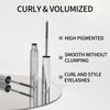 Erinde Brown Washable Metal Mascara, Waterproof Curling Iron Wand Mascara, Bristleless Metal Mascara Rod Brush, Super Voluming Eyelash, Metal Wand Mascara, Long Lasting Smudge-Proof No Flaking Tint