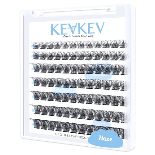 Lash Clusters 84 Pcs Cluster Lashes Eyelash Clusters DIY Cluster Eyelash Extensions Individual Lashes Thin Band & Soft(Haze,D-8-16mix)