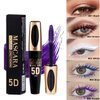 MAEPEOR 5D Silk Fiber Mascara Fuller & Voluminous Colored Mascara Natural Waterproof Smudge-proof Mascara (02 Brown)