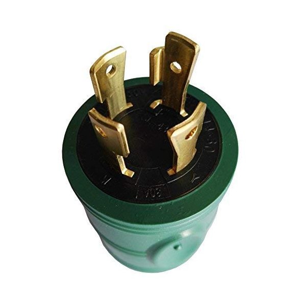 Parkworld 691784 RV Power Adapter L14-30P to TT-30R, 30 AMP 4-Prong Generator Locking L14-30 Male Plug to RV TT-30 Female Receptacle (Green)