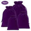 Lucky Monet 25/50/100PCS Velvet Drawstring Bags Jewelry Pouches for Christmas Birthday Party Wedding Favors Gift Candy Headphones Art and DIY Craft (50Pcs, Purple, 4” x 6”)