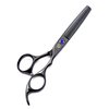 6.0" Black Hair Cutting Scissors Set with Razor, Leather Scissors Case, Barber Hair Cutting Shears Hair Thinning/Texturizing Shears for Professional Hairdresser