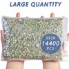 Beadsland Flatback Rhinestones Bulk,14400pcs Crystal AB Rhinestones for Nails Crafts Clothes DIY Decoration, Crystal AB, SS20, 4.6-4.8mm