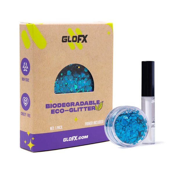Blue Biodegradable Glitter Makeup | Plant Based, Eco Friendly, Hair Glitter, Face Glitter or Body Glitter | Cosplay EDM Music Festival and Rave Makeup Accessory | 5 Grams of Chunky Glitter
