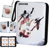 Soccer Card Binder, World Cup Card Binder 4 Pocket with 50 Removable Sleeves Fits 400 Sport Cards, 3 Ring Card Holder Binder with Zipper, Collector Storage Album