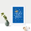 Andaz Press Royal Blue and Gold Glittering Graduation Party Collection, Framed Party Sign, Double-Sided 4x6-inch, Cards & Gifts, 1-Pack, Includes Reusable Frame
