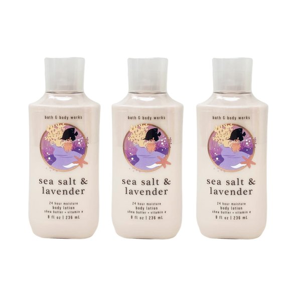 Bath & Body Works Sea Salt & Lavender 3 Pack Of Body Lotion.