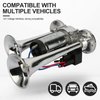 600DB Super Loud Dual Electric Air Horns Kit for Vehicles - With Compressor, Applicable for Cars, SUVs, Trucks, Boats