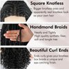 Liyouda Braided Lace Front Wigs HD Full Lace Front Braided Wigs for Black Women 100% Handmade Bohemian Box Braids Wig Double Lace Braid Wig Synthetic Knotless Box Braided Wig with Curly Ends