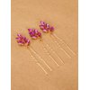 Girls' Princess Hair Ornament Sparkly Crystal Beaded Junior's School Party Hair Pins Homecoming Sweet 16 Headpieces Pack of 3,Fuchsia