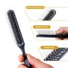 5 pcs Synthetic Wig Brush 3 Row Metal Bristle Hair Brush Hair Travel Size Metal Combs for Black Wig Brush Styling Comb Steel Pin Brush (Black)