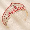 HEWEICSY Red Tiaras and Crowns for Women,Wedding Tiara for Bride,Rhinestone Queen Crown,Crystal Costume Hair Accessories for Birthday Prom Party