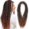 Ajsowju Boho Dreads Synthetic Boho Box Braids Double Ended Dreadlock Extensions 24inches 10 Strands Thin Soft Black to Dark Brown DE Dreadlock Extension for Women (Boho 10 Strands, 1B/30)