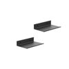 Z metnal Small Floating Shelves, Mini Display Metal Shelf for Collection, Decor Lack Wall Shelf, Utility Shelves,Aluminum, Wall Mounted, Matt Black, 8 inch, 2 Pack