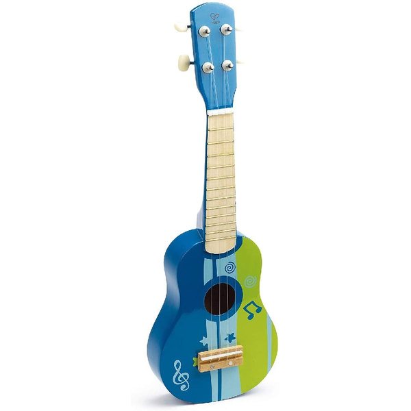 Hape Kid’s Wooden Toy Ukulele | 21 Inch Wooden Ukulele Musical Instrument with Vibrant Sound and Tunable Nylon Strings for Children, Blue