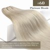 Sunny Hair Extensions Real Human Hair Weft Platinum Blonde Sew in Extensions Human Hair White Blonde Real Hair Extensions Sew in Weft Hair Extensions for Long Hair 22inch 100G