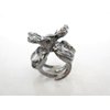 Mini silver metal gray butterfly crystal hair claw clip for thick hair