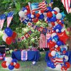 4th of July Balloon Garland Arch Kit,100pcs Navy Blue Red White Balloons Arch With Paper Banner For Independence Day Patriotic Party Supplies, July 4th Balloon Decorations with Shiny Stars Pendants