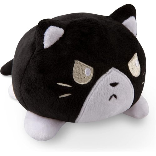 TeeTurtle - The Original Reversible Cat Plushie - Tuxedo - Cute Sensory Fidget Stuffed Animals That Show Your Mood