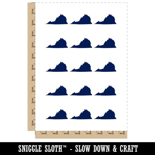 Virginia State Silhouette Temporary Tattoo Water Resistant Fake Body Art Set Collection - 15 2" Tattoos (1 Sheet)