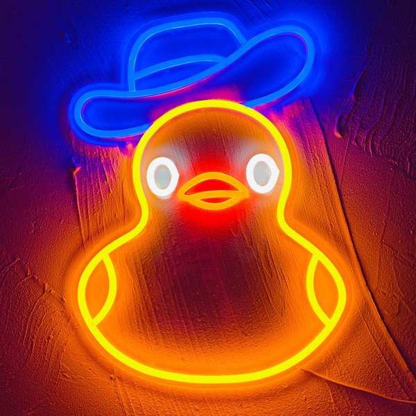 Duck Neon Sign for Kids Room Decor Yellow Duck Neon Wall Sign Business LED Neon Light for Bedroom Wall Decor Party Decoration