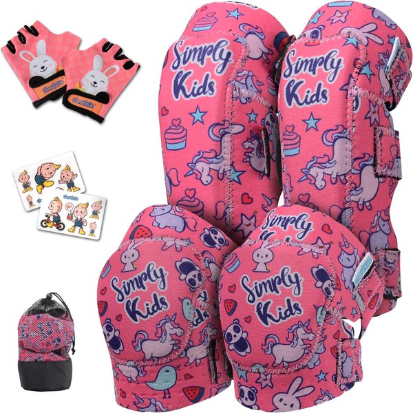 Knee Pads for Kids Knee Pads and Elbow Pads Set I Toddler Knee and Elbow Pads for Kids Age 2 3 4 5 Toddlers Protective Gear Set I Roller-Skating, Skateboard Knee Pads for Children Boy Girl 2-4 5-8