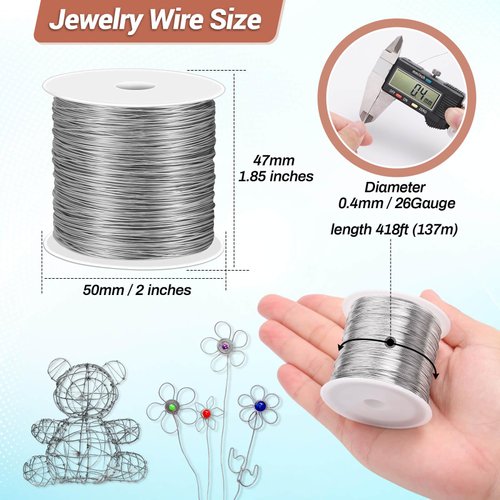 cridoz 26 Gauge Stainless Steel Wire for Jewelry Making, Bailing Wire Snare Wire Trapping for Craft and Jewelry Making