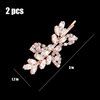 2 Pieces Rhinestone Bridal Hair Clips Leaf Bridal Wedding Hair Pins Crystal Hair Clips Silver Rhinestone Jewelry Barrette for Brides Bridesmaids Flower Girls (Rose Gold)