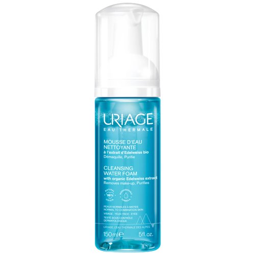 Uriage Cleansing Makeup Remover & Foaming Cleanser | Gentle Micellar Face and Eye Face Wash | Soap-free and Ophthalmologist tested Treatment for Normal to Oily Skin, 5 fl.oz.