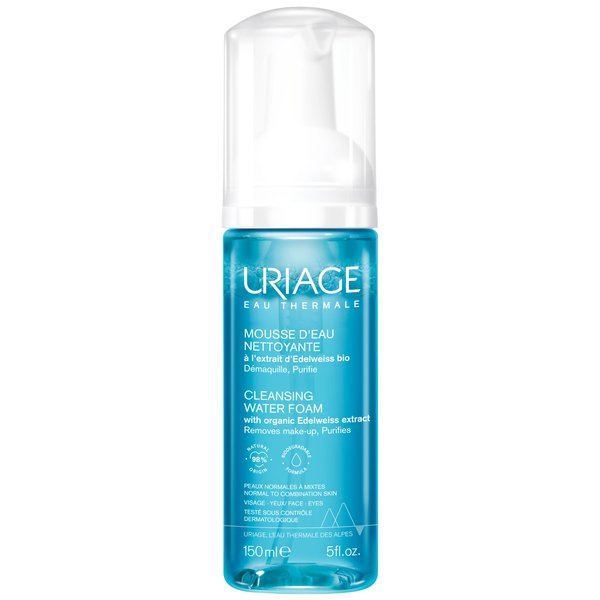 Uriage Cleansing Makeup Remover & Foaming Cleanser | Gentle Micellar Face and Eye Face Wash | Soap-free and Ophthalmologist tested Treatment for Normal to Oily Skin, 5 fl.oz.