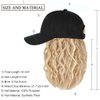 Qlenkay Baseball Cap with Hair Extensions 14inch Wavy Curly Bob Hairstyle Adjustable Wig Hat Attached Synthetic Hairpiece for Woman Baby Blonde Mix Bleach Blonde