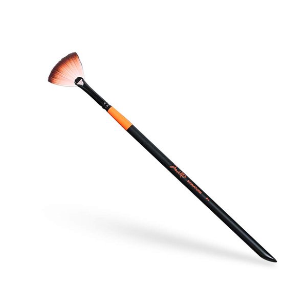 Mehron Makeup Pro Face & Body Makeup Brushes | Professional Makeup Brushes for Face & Body Paint & Special Effects Makeup, and Halloween FX Makeup Applications | 1" Fan
