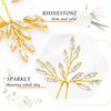 Foryysa Bridal Wedding Hair Pins for Women Gold Rhinestone Flower Headpiece Elegant Handmade Vine Headwear Sparkly Wheat Design (3 pcs)