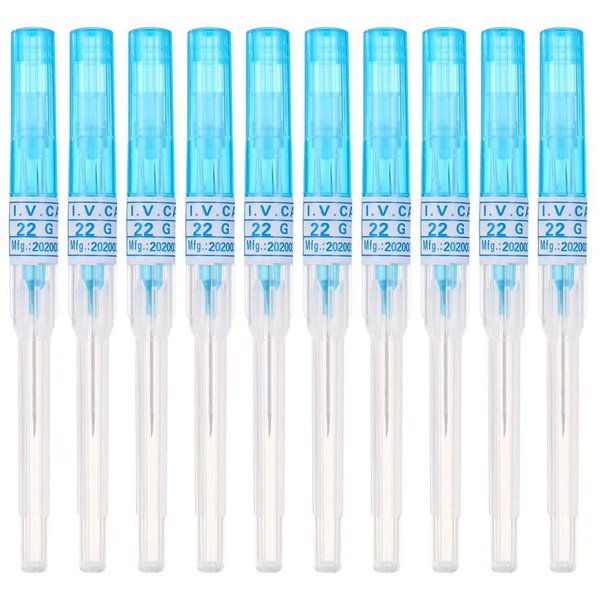 JinYan Piercing Needles 10PCS 22G IV Catheter Needles Kit Piercing for IV Start Kits,Ear Nose Piercing Needles Supply(22G)