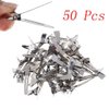 Leadigol Alligator Hair Clip Durable Flat Base Silver Color Metal Ultrathin Partition Clip 50pcs