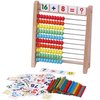 Cltoyvers Wooden Abacus for Kids Math with 100 Counting Sticks and Number Toys Cards 1-100, Educational Math Games Preschool Learning Toys, Math Manipulatives for Elementary 1st 2nd Grade