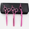 ROCOCO Professional 5.5 inch Pink Salon Hair Cutting Scissors and Hair Thinning Shears with Razor for Female Hairdresser(Pink)