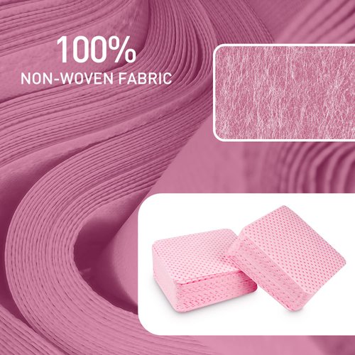 1080 PCS Pink Lint Free Nail Wipes, Eyelash Extension Wipes, Super Absorbent Soft Non-Woven with a Pump Dispenser Bottle Disposable Nail Polish Remover for Polish Clean Acrylic Nails Remover