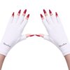 MelodySusie UV Gloves for Gel Nail Lamp, Professional UPF50+ UV Protection Gloves for Manicures, Nail Art Skin Care Fingerless Anti UV Glove Protect Hands from UV Harm (White)