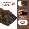 GOO GOO Clip in Hair Extensions Real Human Hair, 20inch 150g 7Pcs, 4/27/4 Balayage Chocolate Brown to Caramel Blonde, Remy Human Hair Extensions Clip ins for Women, Natural Human Hair