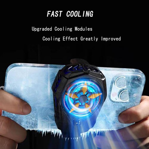 Phone Cooler，WOOSTAR Phone Cooling Fan for Gaming Fit All Types Smartphones，Mobile Phone Radiator with LED Temperature Display for Tiktok Live Streaming, Outdoor Vlog, Mobile Gaming