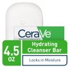 CeraVe Hydrating Cleanser Bar - Soap-Free Body and Facial Cleanser with 5% Cerave Moisturizing Cream - 4.5 Ounce Bar