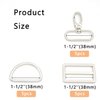 MELORDY 15Pcs Metal Swivel Snaps Hooks with D Rings and Tri-Glides Slide Buckles for Key Lanyard Purse Bag Straps Dog Collars DIY Sewing Hardware Craft (1-1/2 inch,Silver)