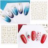 Star Moon Nail Art Stickers Decals Nail Art Decorations 3D Self-Adhesive Gold Nail Design Star Moon Feather Geometric Chain Letter Series Nail Sticker for Women Girls Constellation Decals 5 Sheets