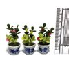3pc Miniature Flower Clay Dollhouse Fairy Garden Mini Plant Trees Ceramic Paint Furniture Bundles Artificial Flowers Tiny Orchid #093